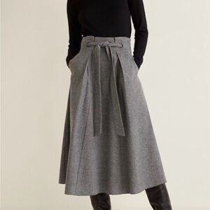 Mango Charcoal A-Line Skirt